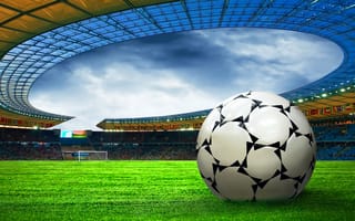 Картинка Футбольный мяч на стадионе