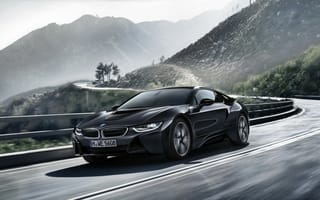 Картинка BMW i8 "Protonic Dark Silver Edition",  черный,  париж авто шоу 2016,  бмв ай8,  бмв