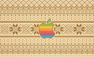 Картинка Apple, IOS, лого, логотип, узор, вышивка