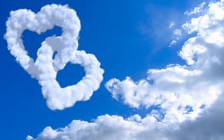 Картинка сердце,  голубое небо,  облако,  8k,  4k,  5k