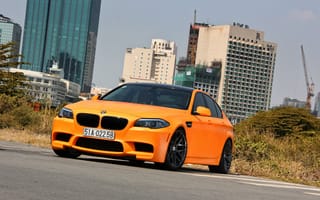 Картинка BMW, Tuning, Orange, F10, Matte, M5
