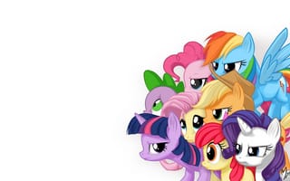 Картинка My little pony, персонажи, смотрят, MysticAlpha, пони