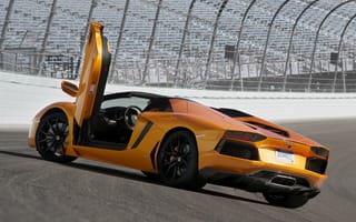 Картинка Lamborghini Aventador, roadster, открытые двери, LP700-4, задок, автомобиль