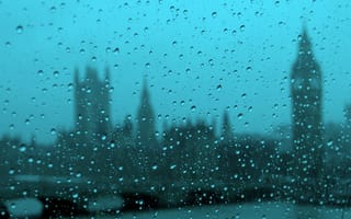 Картинка город, капли, дождь, Westminster on a rainy day from the London eye