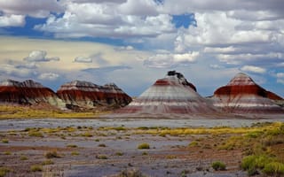 Картинка горы, краски, Petrified Forest National Park, скалы, Аризона, США