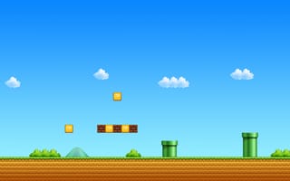 Картинка Mario Bros, clouds, mountains, bricks, blue sky, pipes, classic, arcade
