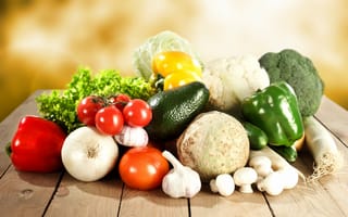 Картинка овощи, лук, помидоры, гребы, огурцы, капуста, редька