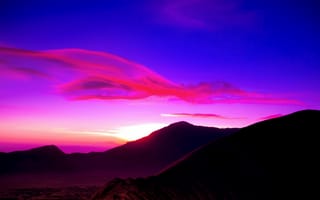 Картинка рассвет, вулкан, небо, горы, mount bromo, индонезия, Indonesia, облака, гора бромо