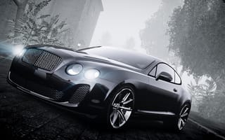 Картинка машина, туман, GTA 4, ч/б, Bentley Continental
