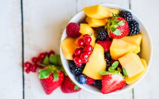 Картинка fruits, фрукты, fresh, десерт, salad, dessert, berries, фруктовый салат, ягоды