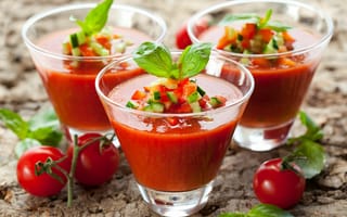 Картинка сок, томатный, стаканы, помидоры