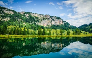 Картинка озеро, горы, деревья