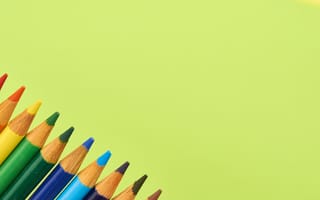 Картинка карандаш, разноцветный, зеленый