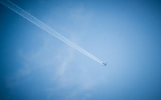 Картинка самолет, небо, дым