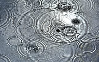 Картинка вода, дождь, волны