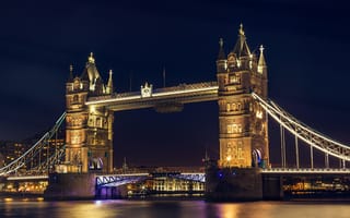 Картинка Лондонский мост, Великобритания, сумерки, Жизнь города, река Темза, историческая достопримечательность, древняя архитектура, темное небо, ночное время, 5к, достопримечательность, Тауэрский мост