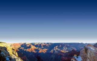 Картинка основная точка, национальный парк гранд каньон, чистое небо, Аризона, смотровая площадка, тень, пейзаж, скальные образования, путешествовать, достопримечательность, знаменитое место