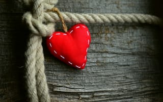 Картинка Красное сердце, люблю сердце, эстетический, 5к, морской узел, символ сердца, веревка, деревянный