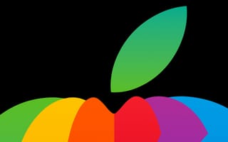 Картинка яблоко логотип, цвета радуги, амолед, красочный, 5к