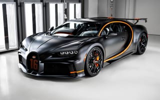Картинка Бугатти Широн Пур Спорт, 2023 год, экзотический автомобиль, черные автомобили, углеродное волокно