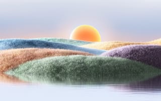 Картинка закат, дизайн Microsoft, 5 тыс., эстетический, красочный