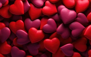 Картинка Валентина, красные сердца, любовь сердца, ИИ искусство, красная эстетика, яркий, 3д, 5 тыс.