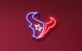 Картинка Хьюстон Тексанс, неоновая вывеска, красный, логотип, команда НФЛ