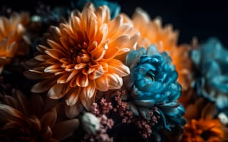 Картинка цветы хризантемы, цифровое искусство, цифровые цветы