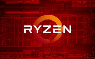 Картинка AMD Ryzen, красный, футуристический, логотип