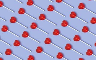 Картинка форма сердца, леденец, красные сердца, 5 тыс., шаблон, конфеты, сердечные конфеты, 8к