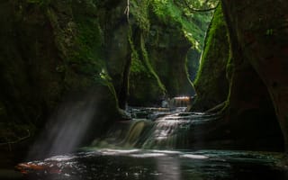 Картинка воды, Река, водопад, Стирлингшир, Glen, Шотландия
