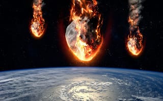 Картинка Апокалипсис, Астероид, Земля, Метеориты, пространство