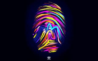 Картинка Adidas, произведение искусства, логотип, пейзажи, палец, отпечаток, отпечаток пальца, цветной, разное, бренд