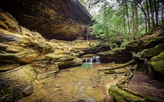 Картинка Hocking Hills State Park, лес, скалы, Ohio