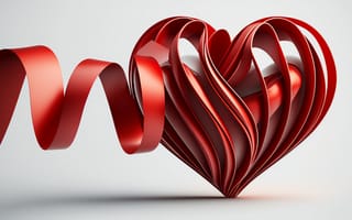 Картинка цифровое искусство, сердце, красный, 3д графика, любовь