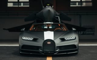 Картинка Bugatti Chiron, Bugatti, струя, машины, самолеты, автомобили 2021 года