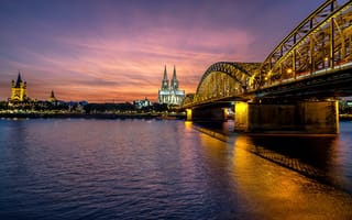Картинка Кельн, мост, Германия, Кельнский собор