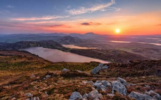 Картинка графство Донегал, Ирландия, закат, озеро