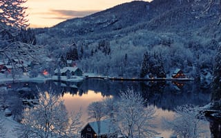 Картинка Финляндия, озеро, зима