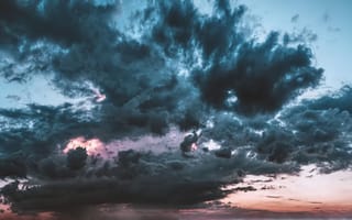 Картинка закат, облака, природа, небо, панорама