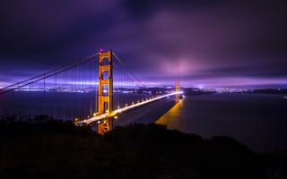 Картинка Мост Золотые Ворота в Сан-Франциско в ночи