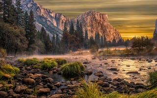 Картинка природа, Йосемитский национальный парк, закат