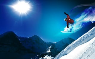 Картинка cноуборд, горы, экстрим, snowboard