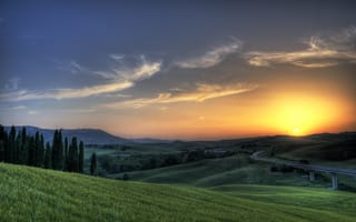 Картинка солнце, закат, Италия, небо