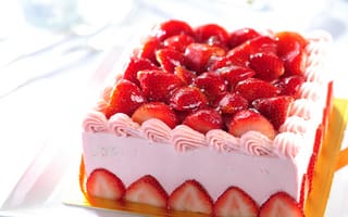 Картинка торт, strawberries, dessert, пирожное, food, cheesecake, ягоды, berries, чизкейк, cake, крем, сладкое, клубника, еда, десерт