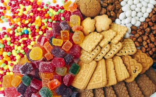Картинка мармелад, разноцветные, конфеты, цвета, сладости, печенье