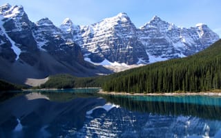 Картинка озеро, канада, лес, горы