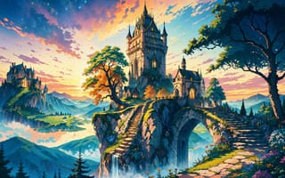 Картинка landscape, castle, ai art