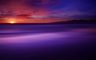 Картинка солнце, тихий океан, california, The Power Of Purple, цвета