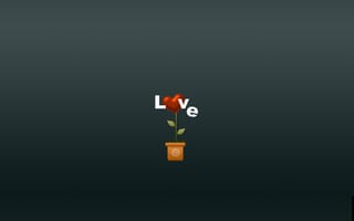 Картинка минимализм, сердце, горшочек, love, цветок, растение ваза, цветы, сердечко, любовь